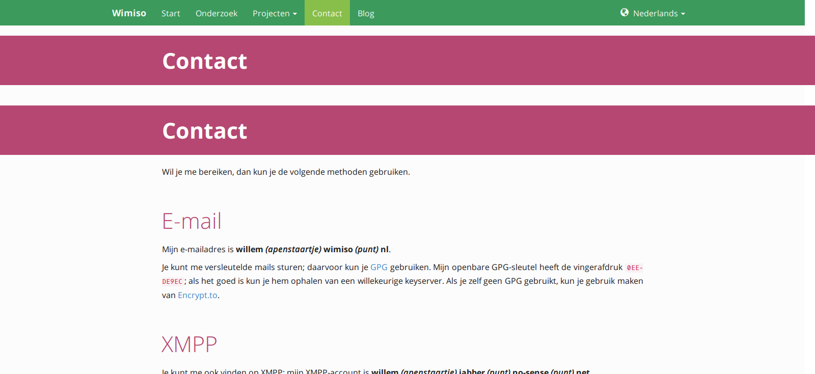 De Contact-pagina op 21 juli