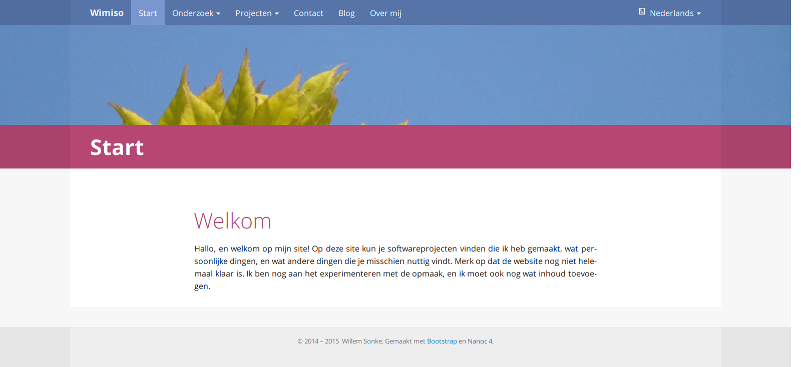 De startpagina op 23 augustus