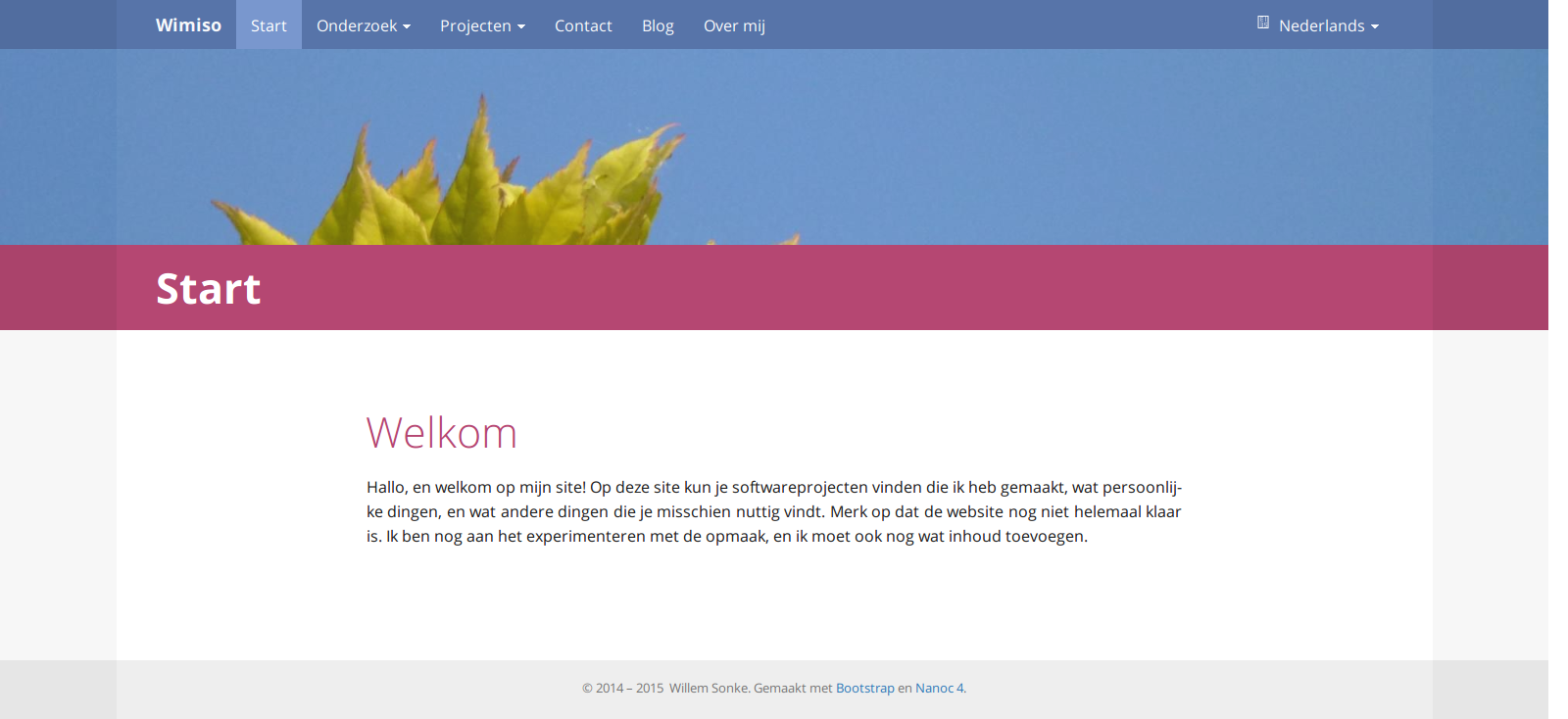De startpagina op 23 augustus